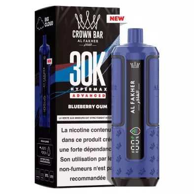 Puff Cartouche Blueberry Gum - Crown Bar Hyper Max Advanced 30K - Al Fakher 0