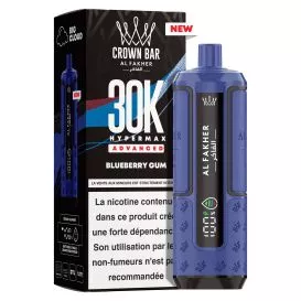 Puff Cartouche Blueberry Gum - Crown Bar Hyper Max Advanced 30K - Al Fakher