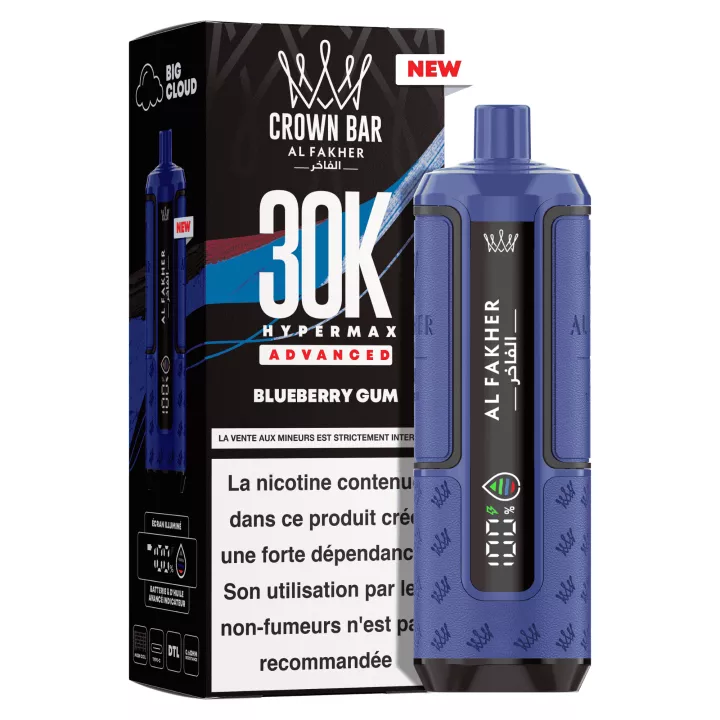 Puff Crown Bar Hyper Max 30K | Kaugummi Heidelbeere | Al Fakher