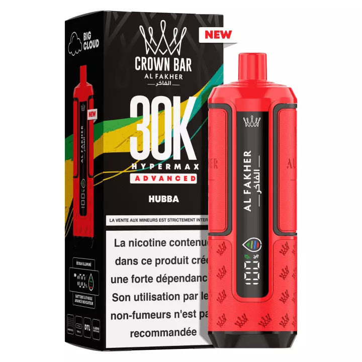 Puff Crown Bar Hyper Max 30K | Bubblegum fruit&eacute; | Al Fakher
