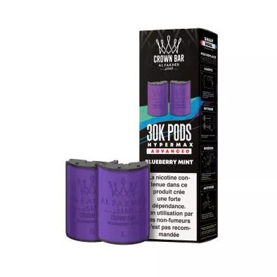 Cartouche Puff - Blueberry Mint - Crown Bar Hyper Max Pod 30K - Al Fakher 0