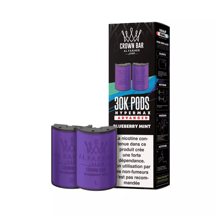 Crown Bar Hyper Max Kartusche | 30K Blueberry Mint | Al Fakher