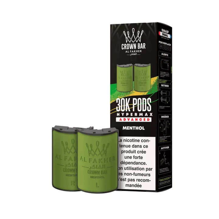 Crown Bar Hyper Max Kartusche | 30K Menthol | Al Fakher