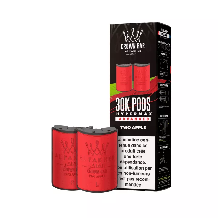 Crown Bar Hyper Max Kartusche | 30K Two Apple | Al Fakher