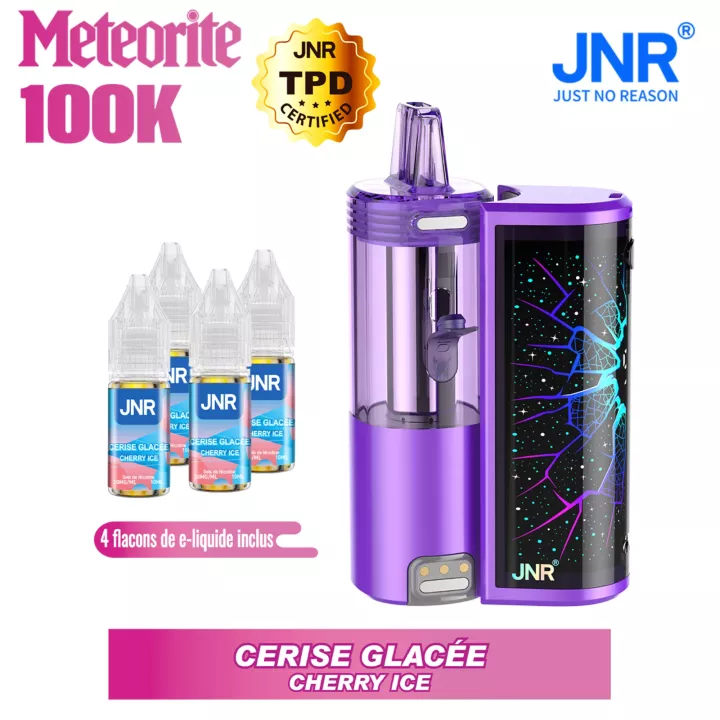 Puff JNR Meteorite 100K | avec e-liquide Cherry Ice