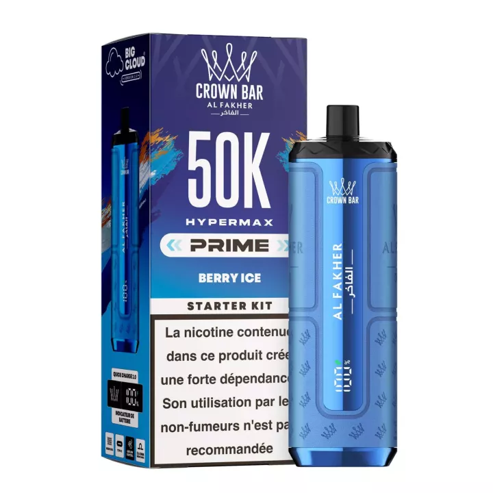 Crown Bar Hyper Max Prime 50K | Kit complet | Al Fakher