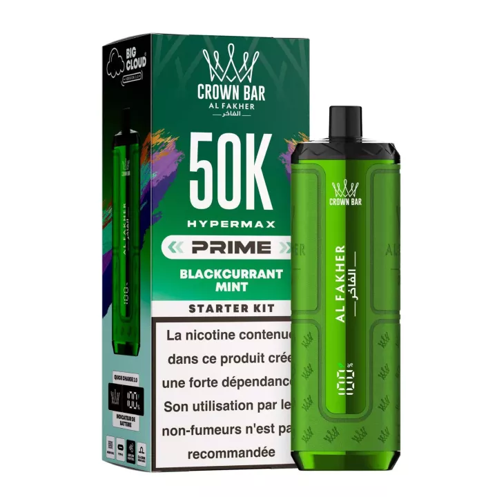 Crown Bar Hyper Max Prime 50K | Kit complet | Al Fakher