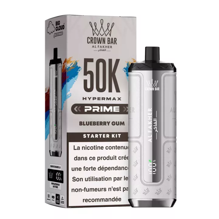 Crown Bar Hyper Max Prime 50K | Kit complet | Al Fakher
