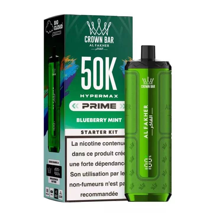 Crown Bar Hyper Max Prime 50K | Kit complet | Al Fakher