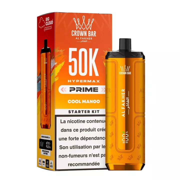 Crown Bar Hyper Max Prime 50K | Kit complet | Al Fakher