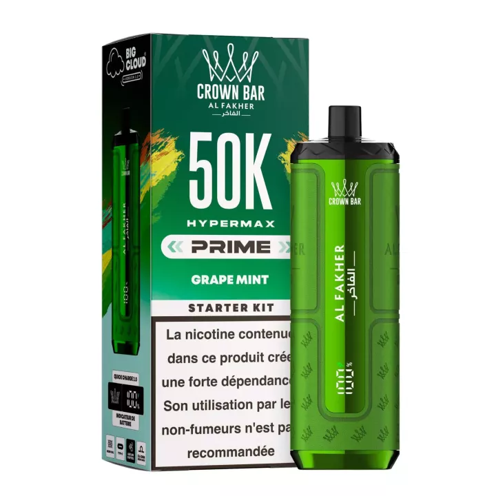 Crown Bar Hyper Max Prime 50K | Kit complet | Al Fakher