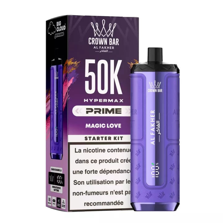 Crown Bar Hyper Max Prime 50K | Kit complet | Al Fakher