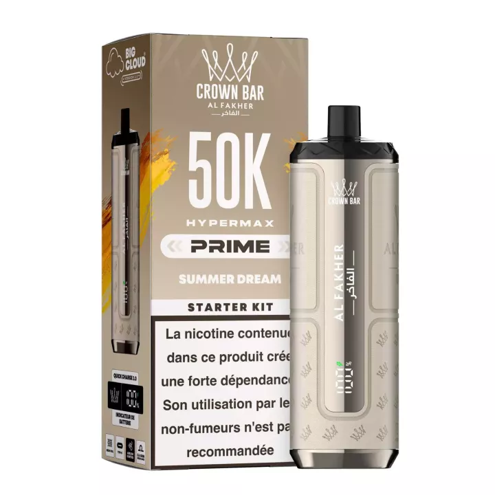 Crown Bar Hyper Max Prime 50K | Kit complet | Al Fakher