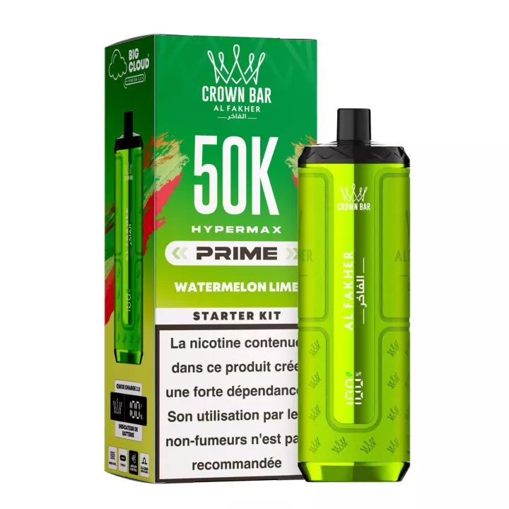 Crown Bar Hyper Max Prime 50K | Kit complet | Al Fakher
