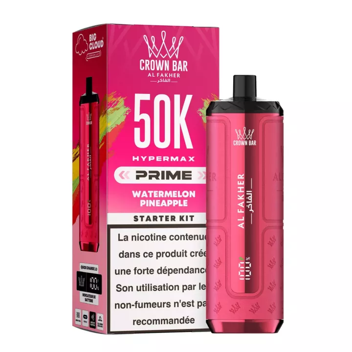 Crown Bar Hyper Max Prime 50K | Kit complet | Al Fakher