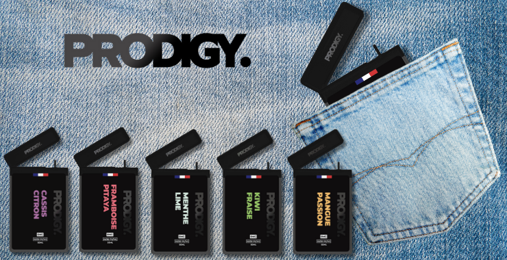 Prodigy E-Liquid von Vape Maker, das dank der flachen Flasche in die Tasche passt