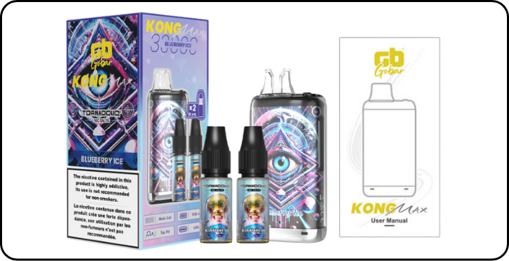 Inhalt des Kong Max 30K Puff Kits von Gobar