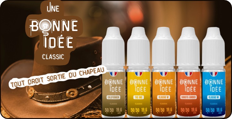 Classic-Tabakgeschmacksrichtungen der Bonne Id&eacute;e E-Liquids in 10 ml.