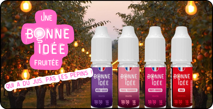 Fruchtige Geschmacksrichtungen der Bonne Id&eacute;e E-Liquids in 10 ml bei E-Garette.