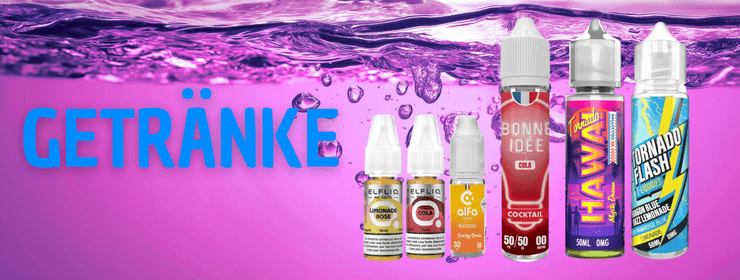 Illustration der Geschmacksfamilie Getr&auml;nke E-Liquids.