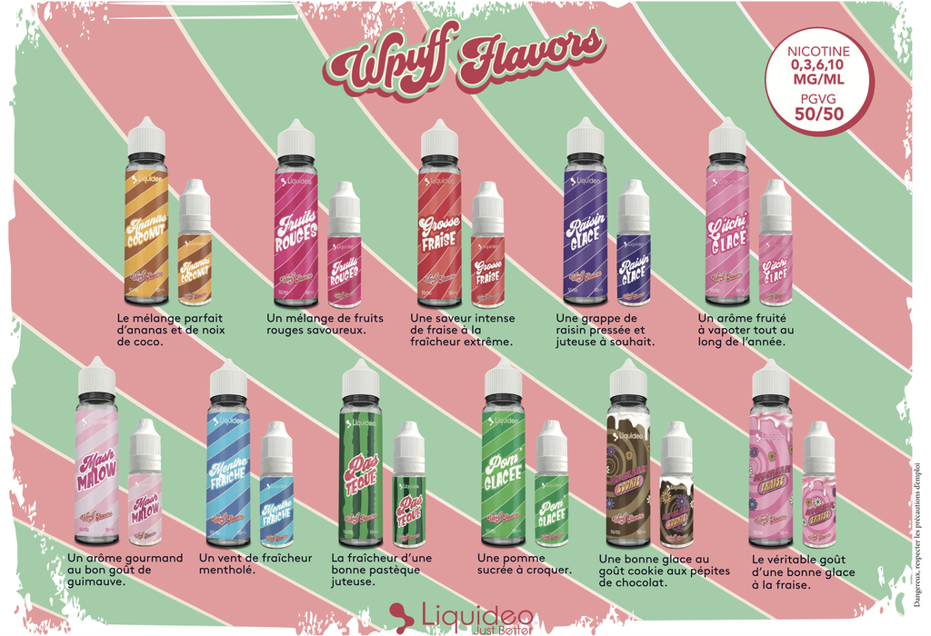 Carte des saveurs WPuff Flavors
