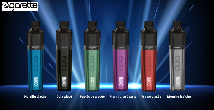 Saveurs disponibles pour la puff Cliq version kit.