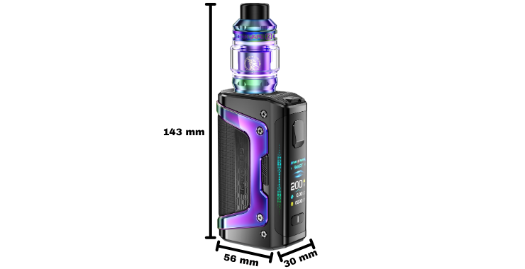 Dimensions du kit Aegis Legend 5 de Geekvape