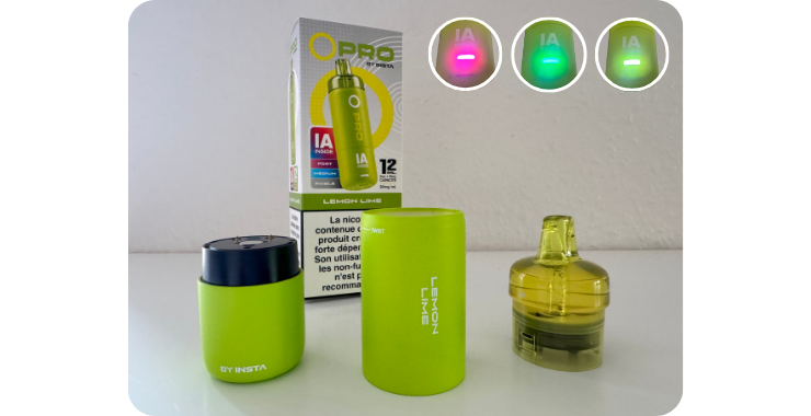 Différentes parties de la puff intelligente OPro IA