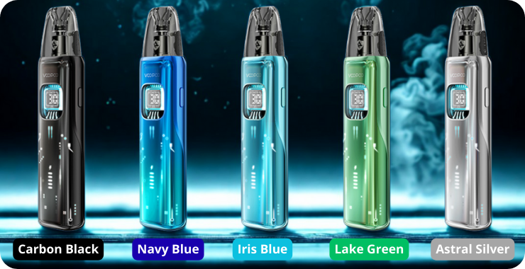 Visuel des cinq couleurs du kit Argus Matrix de Voopoo.