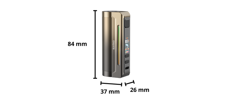 Dimensions pr&eacute;cises de la box Zelos x80 d'Aspire