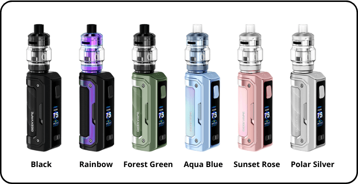 6 couleurs du kit Aegis Mini 5 de Geekvape