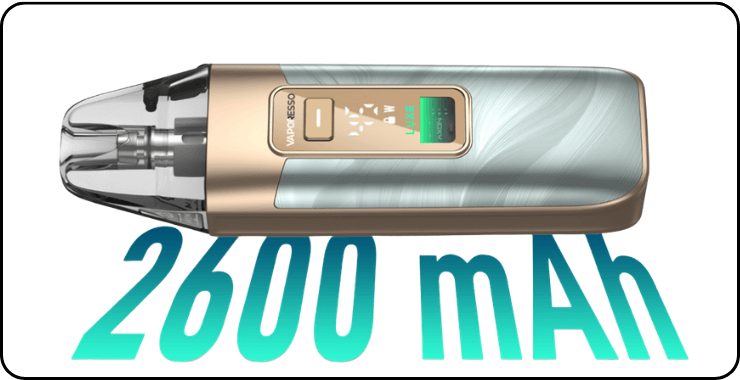 Autonomie de 2600 mAh du pod Luxe X3