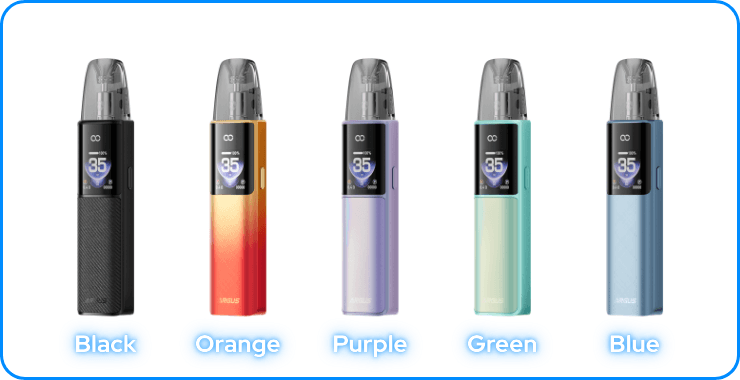Alle verfügbaren Farben des Argus G4 Pod-Systems