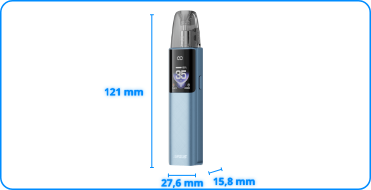 Genaue Abmessungen des Argus G4 Pod-Systems
