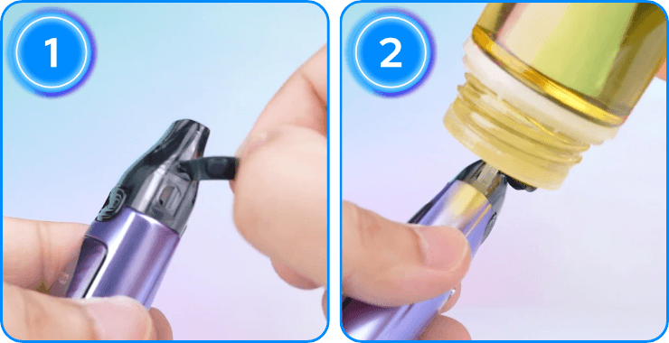 Remplissage d'une cartouche VMate Top Fill