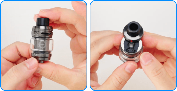 Clearomiseur ITank T : ouverture par le haut.