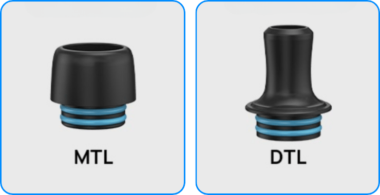 deux formes pour le drip tip Atlantis : MTL ou DTL.