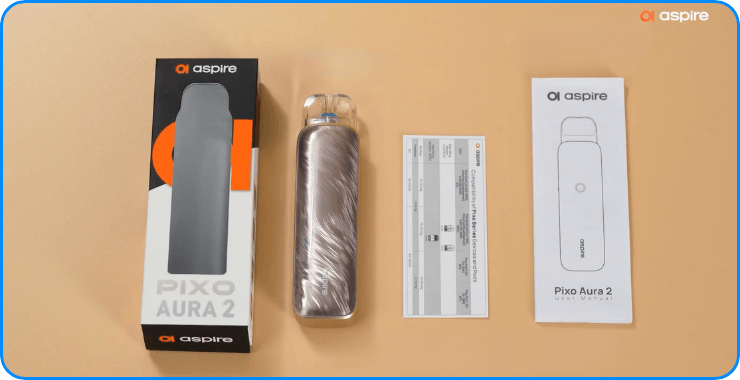 Inhalt des Pixo Aura 2 Vape-Sets