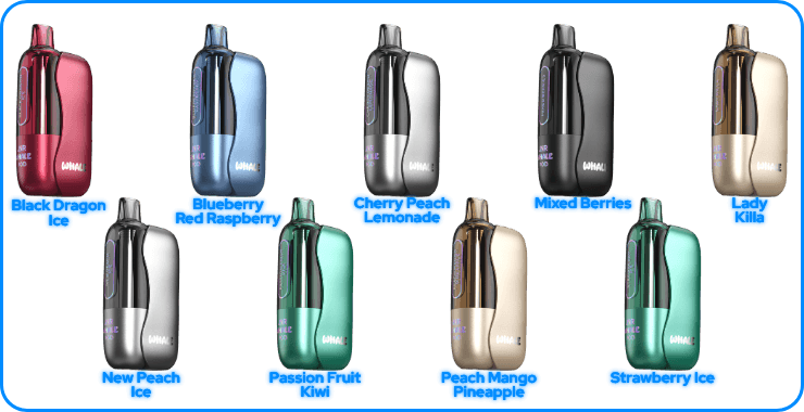 Saveurs disponibles pour la puff Whale 38K